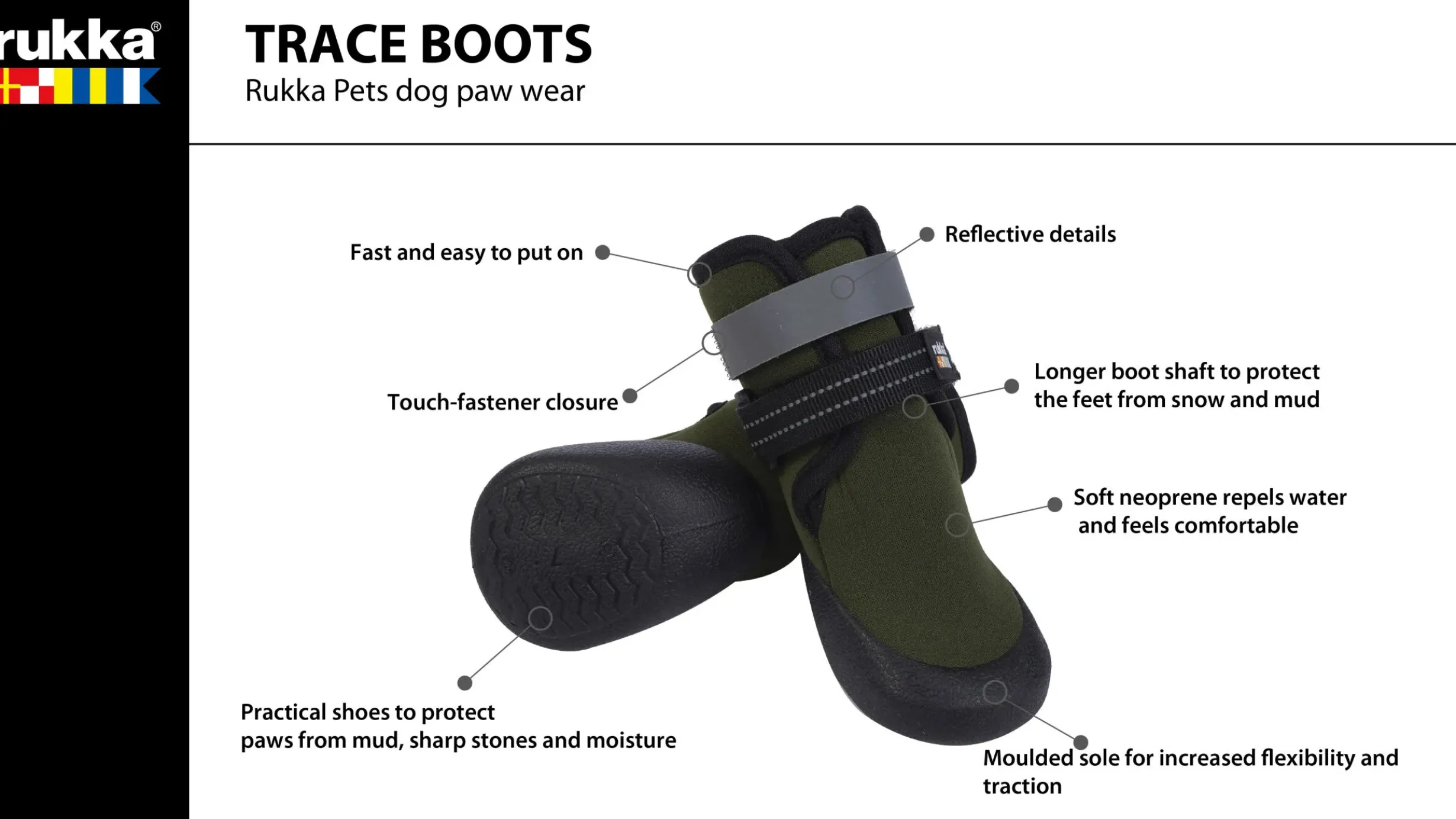 Hot RUKKA PETS Trace Boots Pcs